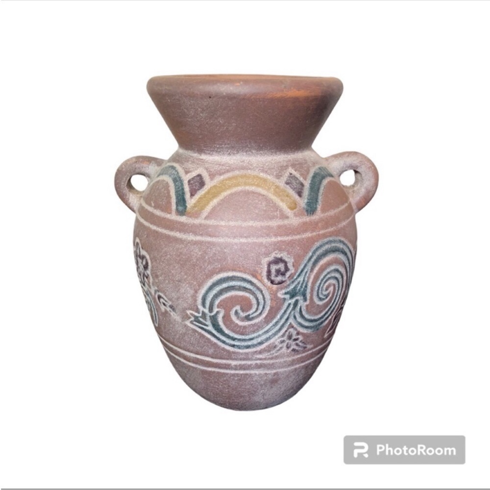 South Western Style Pottery Vase Farmhouse Native American Cowgirl Collectible